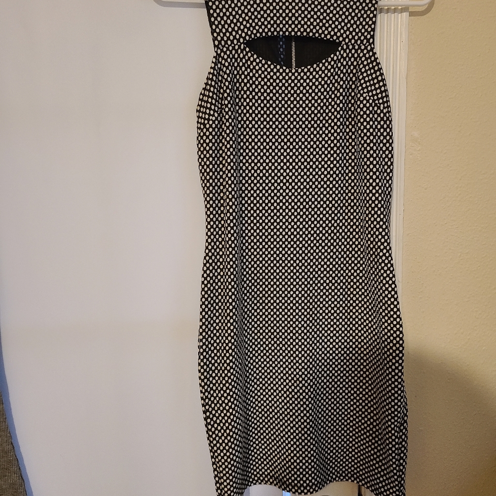 Topshop keyhole cutout mini polka dot dress